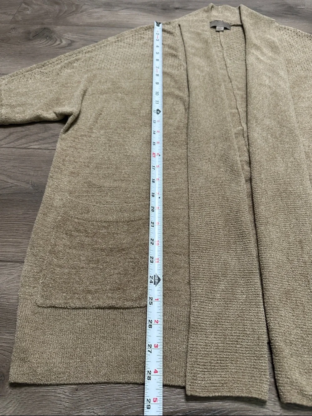 Barefoot Dreams CozyChic Ultra Lite Long Sleeve Open Cardigan Pockets Brown X/XL